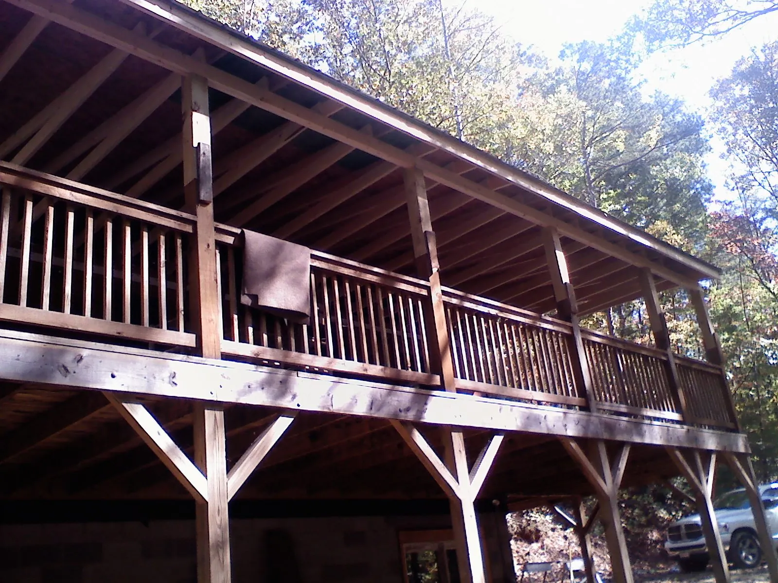 Timber framing under a new elevated porch and deck — Roof Leak Repair in Mekinock by Roofing Brothers